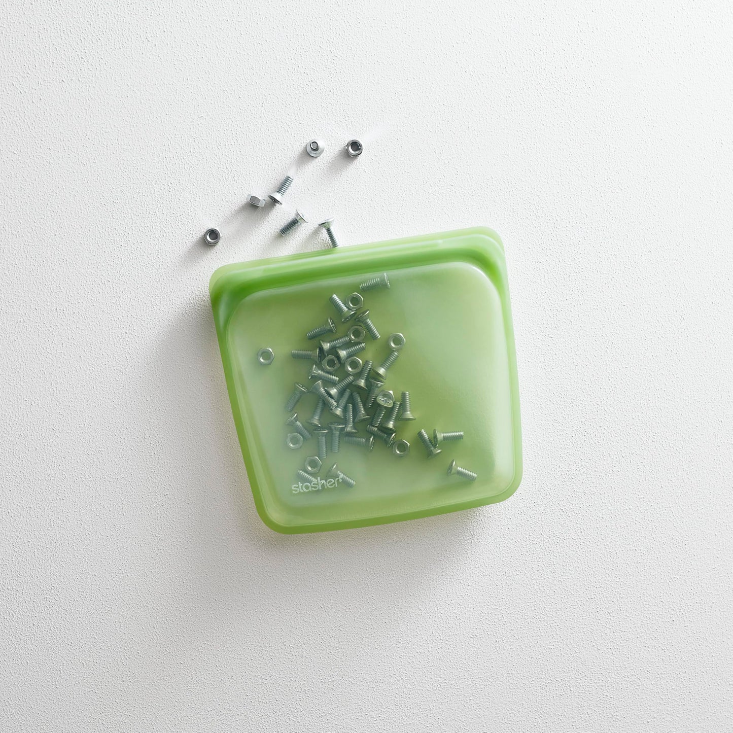 Stasher Premium Silicone Reusable Food Storage Sandwich Bag, Green, Microwave, Sous Vide, Dishwasher, Oven and Freezer Safe, BPA Free, Leak-free…