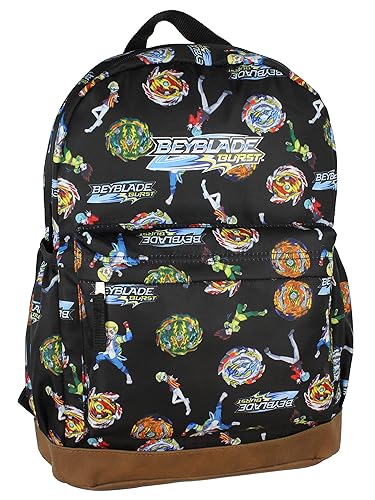 INTIMO Beyblade Burst Spinner Top Allover Characters Anime Pattern School Book Bag Backpack