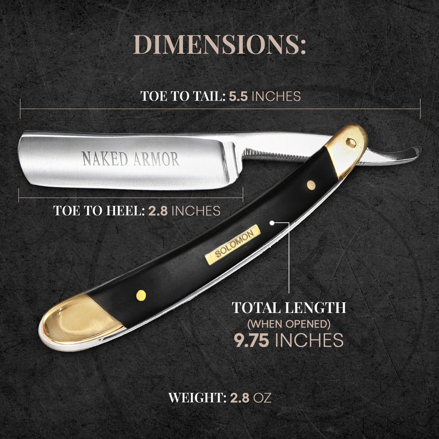 Best Straight Razor Set - Shave Ready Straight Razor Kit, Solid Straight Edge Razor Shaver, Biblical Wood Handle, Japanese Steel, Mens Straight Edge Beauty and Personal Care Naked Armor