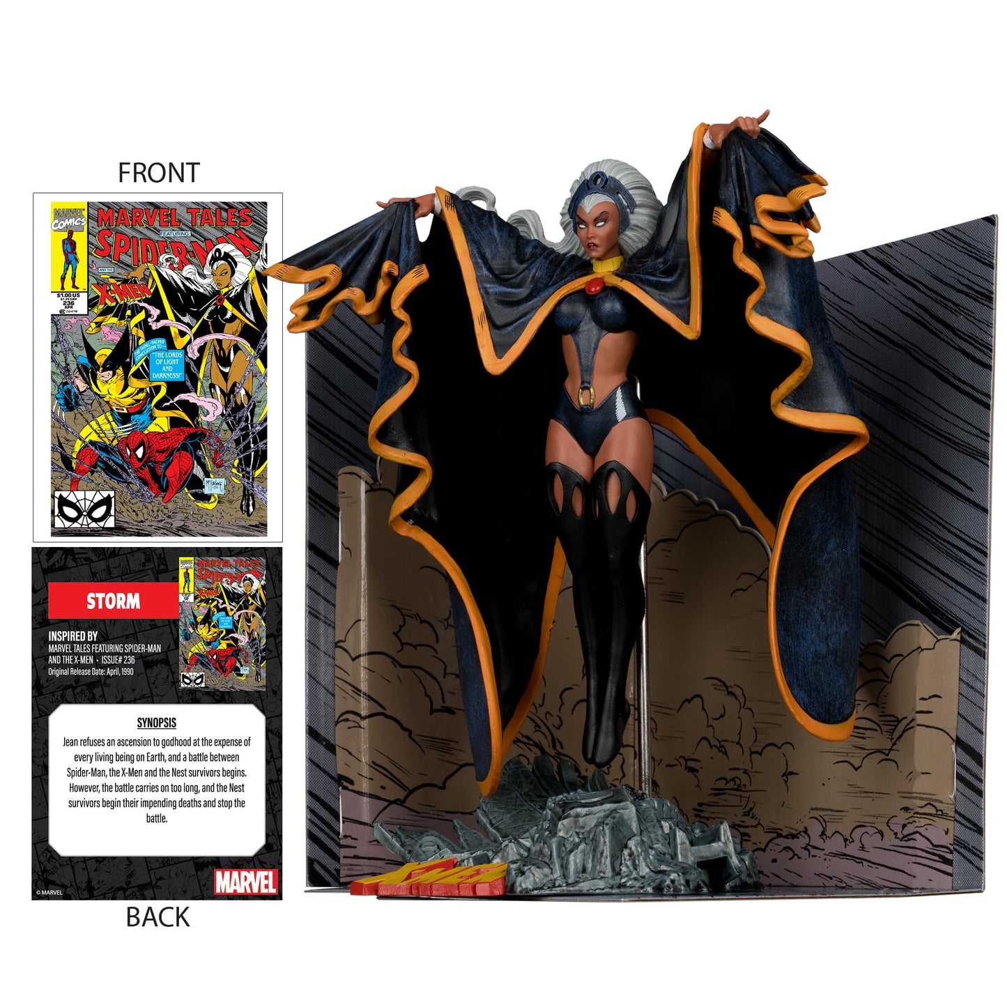 McFarlane Toys - Marvel Storm 1:10th Scale Collectible with Scene (Marvel Tales Featuring Spider-Man and The X-Men #236)