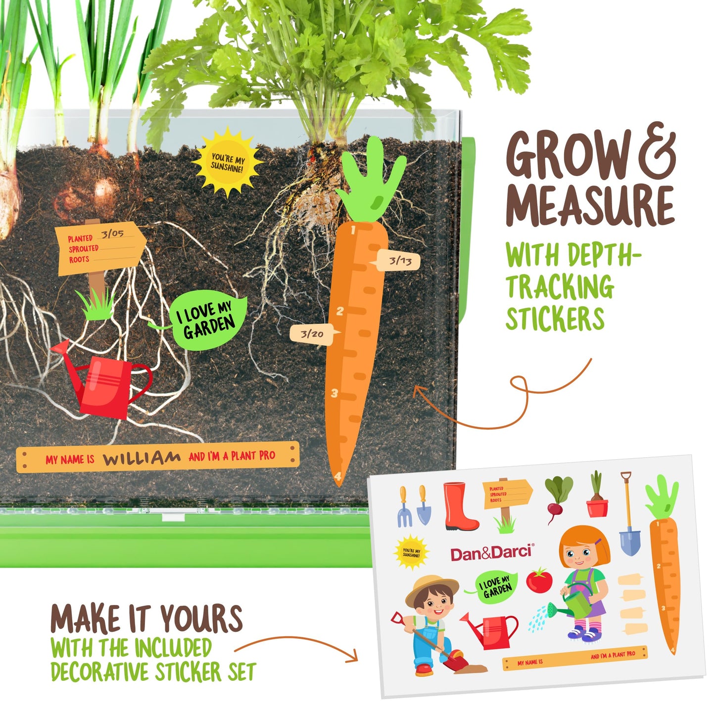 Dan&Darci Root Viewer Kit for Kids – Grow Your Own Plant STEM Science & Craft Set, Fun Gardening Gift for Boys & Girls Ages 4–8
