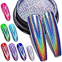 GA&EN Holographic Nail Polishing Powder Fine Rainbow Holo Unicorn Mirror Laser Effect Multi Chrome Manicure Pigment Glitter Dust for Salon Home Nail