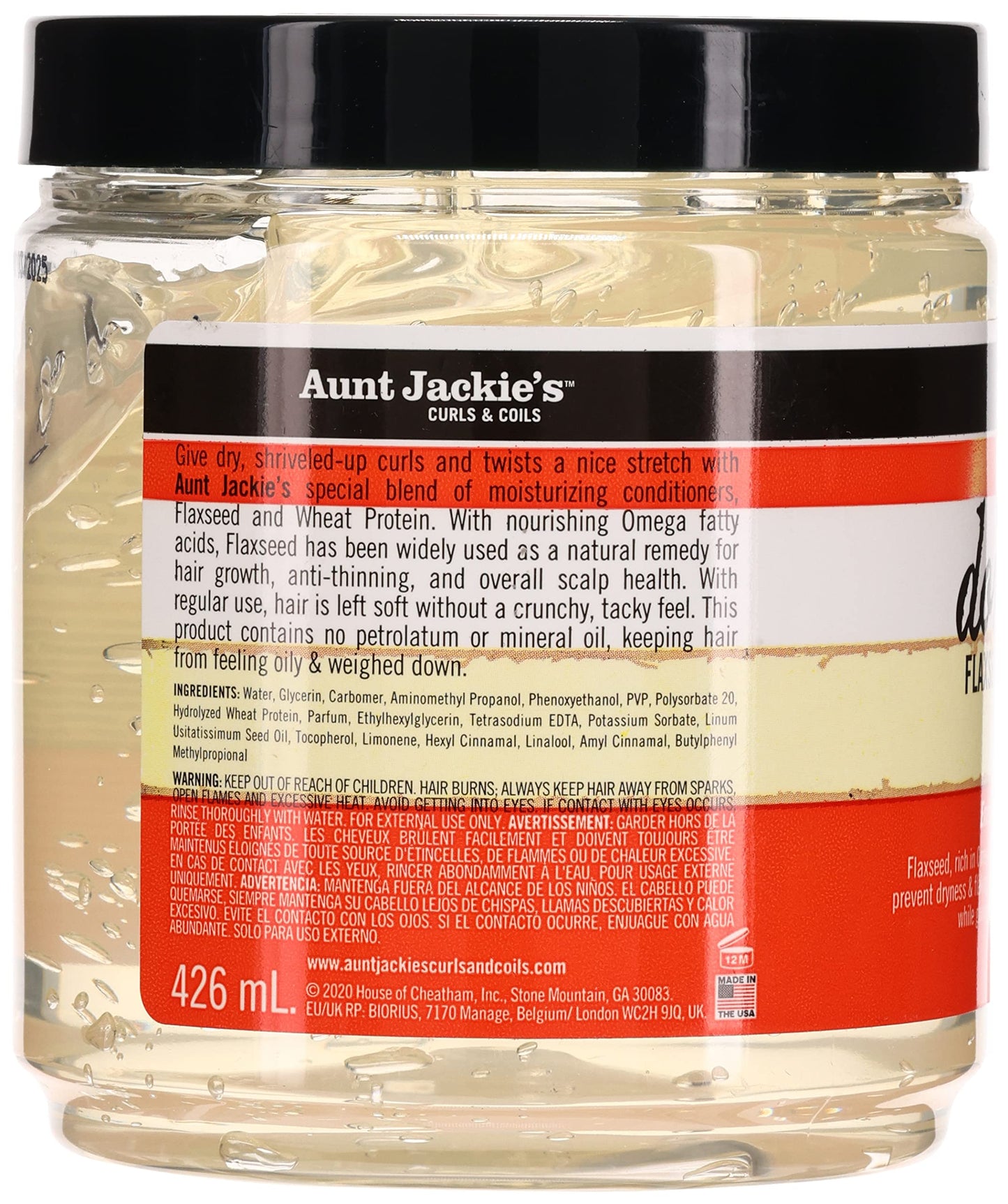 Aunt Jackie's Don't Shrink Flaxseed Elongating Curling Gel, 15 oz (Pack of 3)