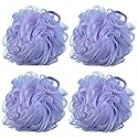 iboodi 60g/pcs Purple Mesh Bath Sponge Shower Pouf Loofahs Shower Puff Pack of 4 (Purple)
