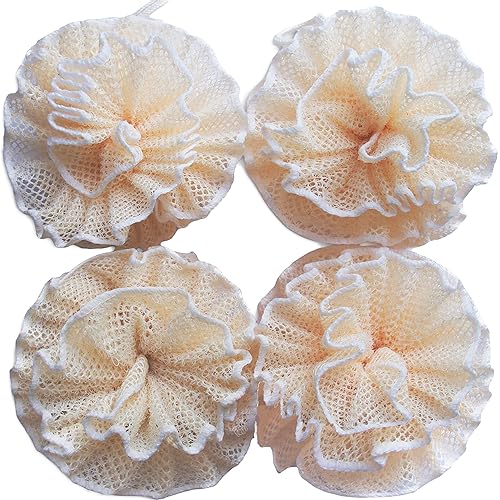 Super Exfoliating Home Spa Weave Loofah Shower Sponge Pouf Mesh Brush - Bath Spa Puff Scrubber Ball - Face Body Poof - Rich Foams Bubble?4.7" Each?