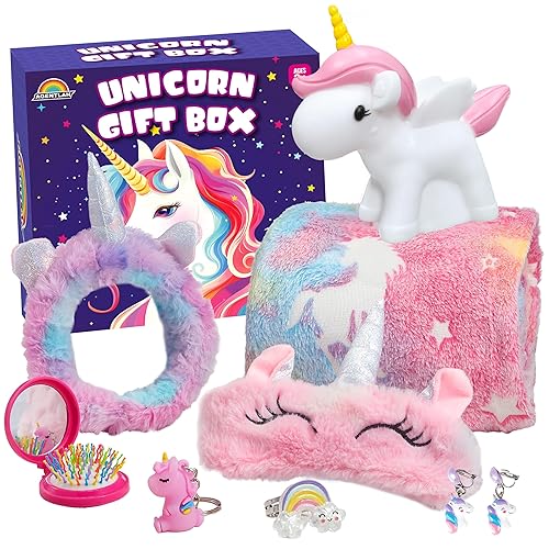 Unicorn Gifts for Girls, Glow in The Dark Blanket, Night Light Kit, Magical Unicorn Toys for Kids, Soft Blanket for Girls Ages 3 4 5 6 7 8 Years Old.