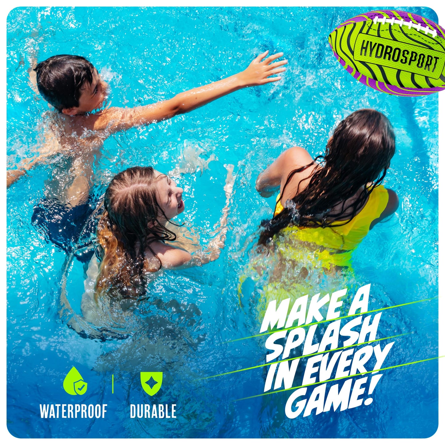 Water Football for Pool, Beach & Lake – Waterproof Toy for Kids 8-12, Teens & Adults – Outdoor Fun & Birthday Gift for Boys