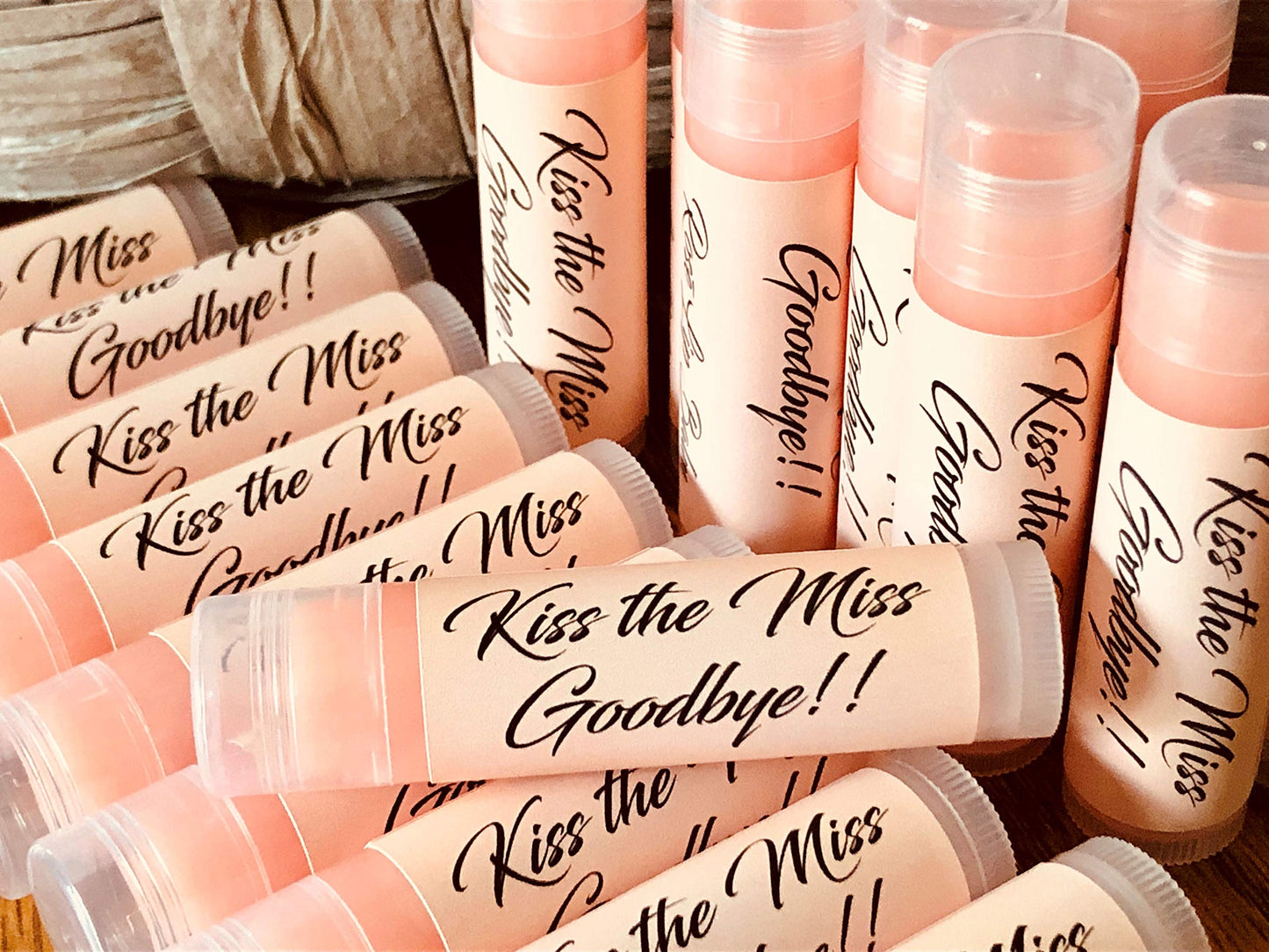 15 KISS THE MISS GOODBYE Personalized Rosé Wine Lip Balms Beauty and Personal Care Vecchia Amaro del Capo