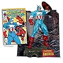 McFarlane Toys - Marvel Captain America 1:6th Scale Posed Figure with Scene & Comic (The Amazing Spider-Man #323)