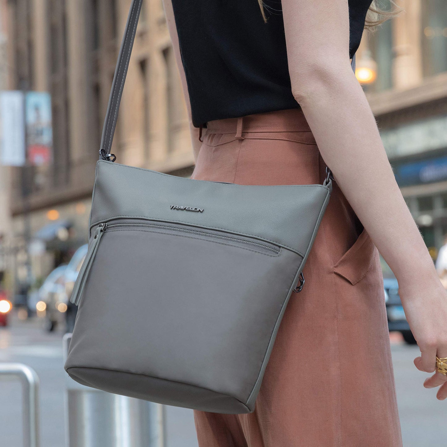 Travelon: Addison - Anti-Theft Bucket Bag - Midnight Floral