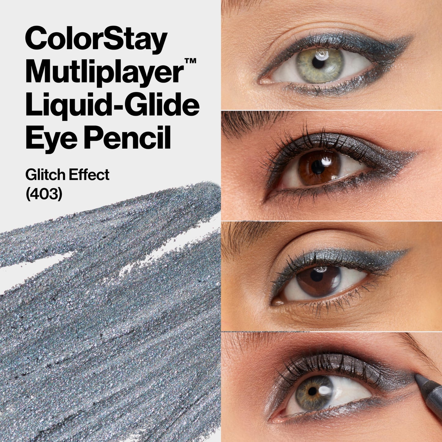 REVLON ColorStay Multiplayer Liquid-Glide Eye Pencil, Multi-Use Makeup With Blending Brush, Blends Then Sets, Creamy Texture, Waterproof