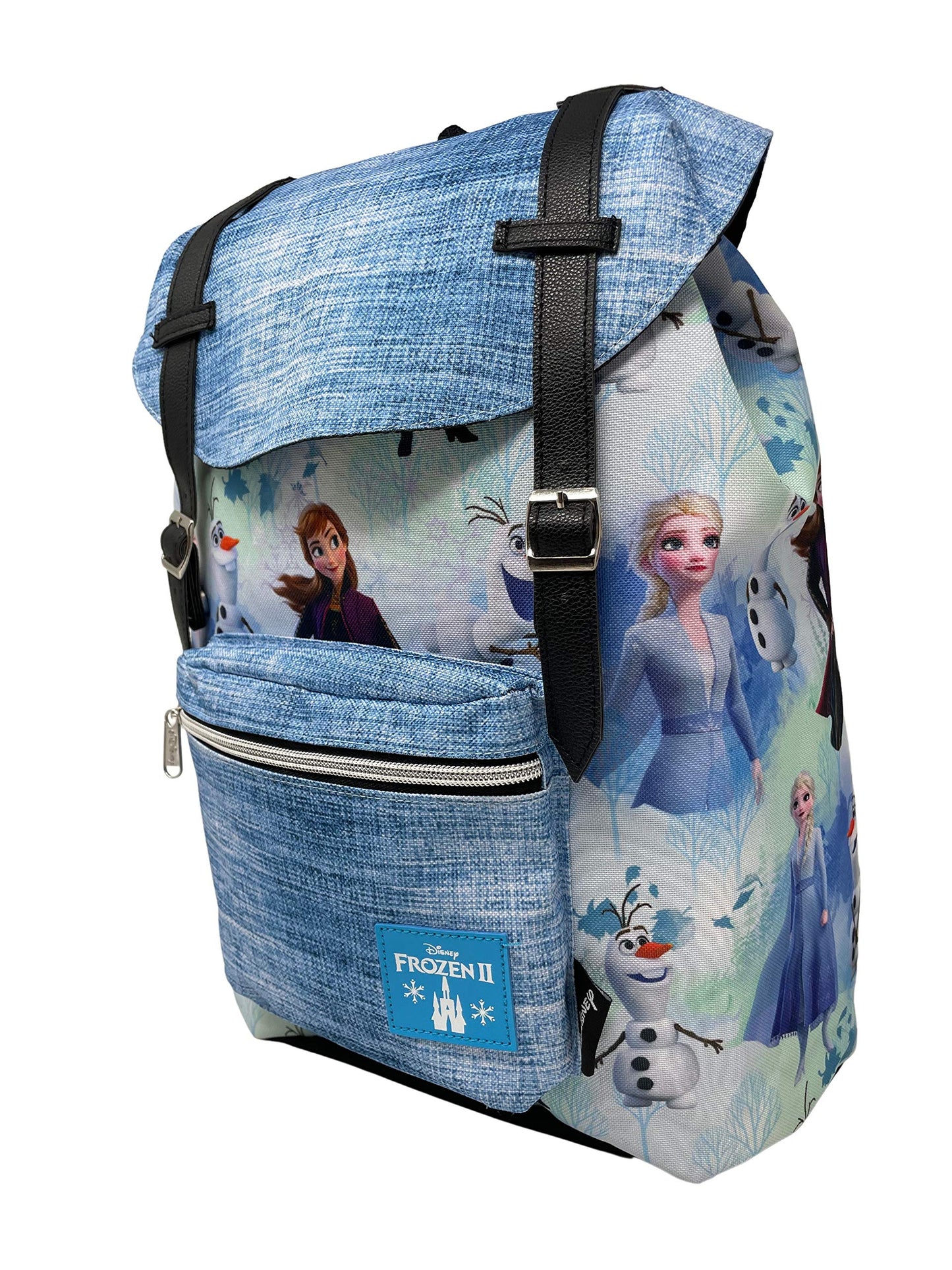 Limited KBNL Frozen 2 Allover Pattern Preppy Vintage Style 16 School Backpack Blue, Large, 20760