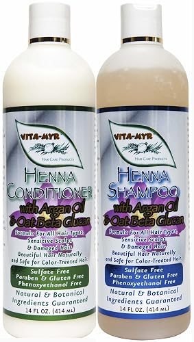 Vitamyr Henna Care Set 16 Oz Natural Shampoo & 16 Oz Natural Conditioner Vibrant Color Care & Nourishment for Gorgeous Tresses