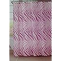 Luxury Home Zebra Peva Shower Curtain, Pink
