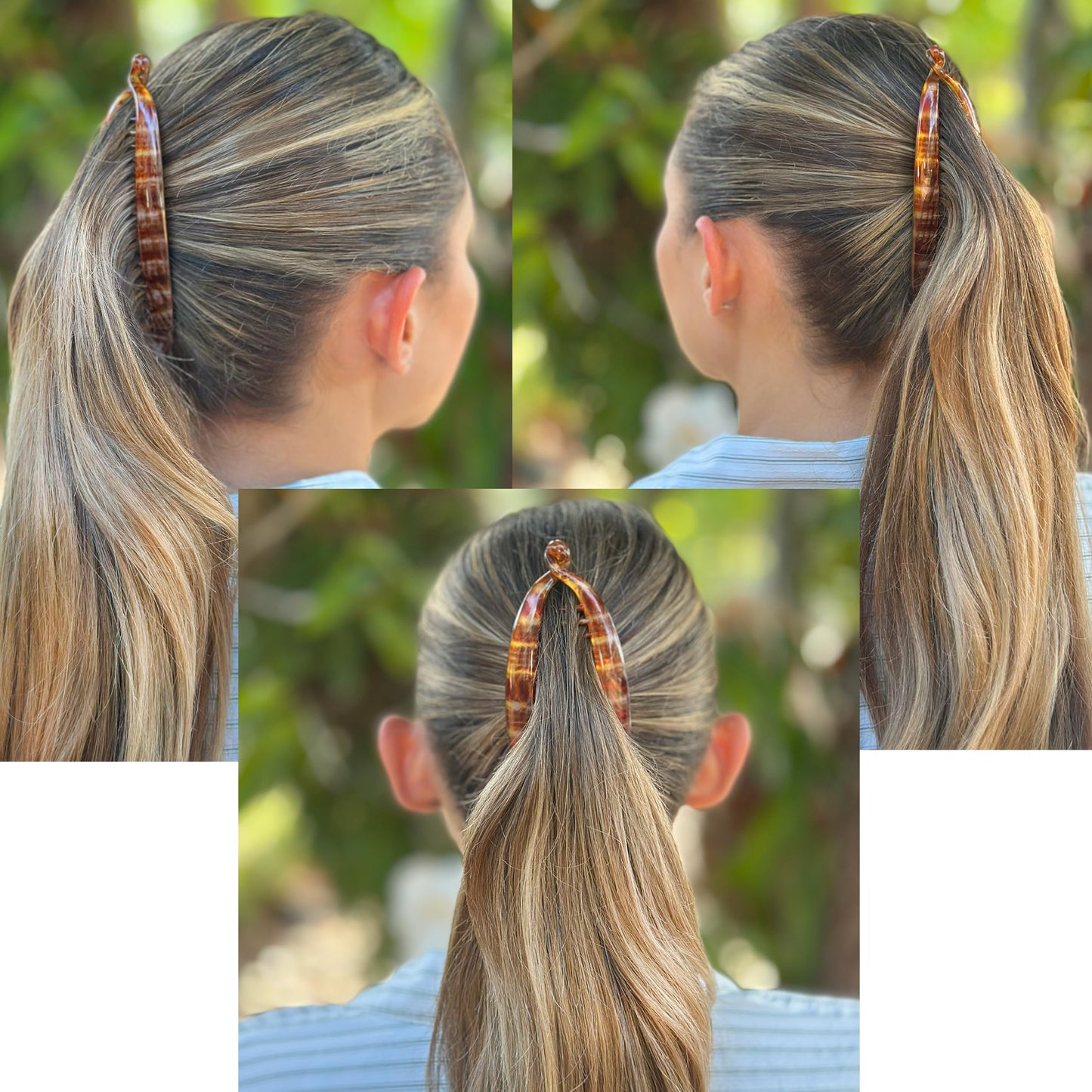 Camila Paris CP1040 French Large Banana Clip Hair Comb, Classic Banana Clips Hair for Thick Hair Ponytail Holder Interlocking Styling Clips for Women