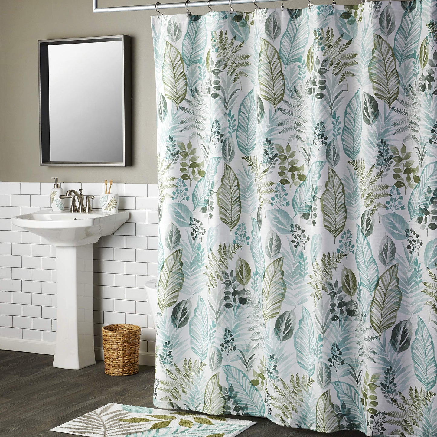 SKL Home Sprouted Palm Hand Towel Set, White, 2 Count