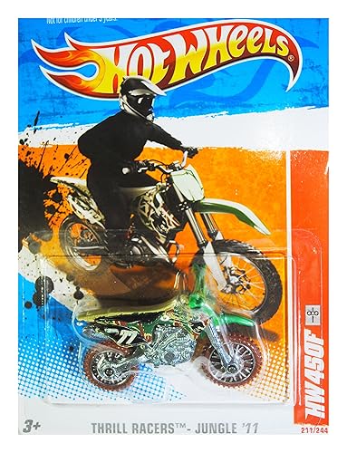 Hot Wheels 2011 Thrill Racers Jungle HW450F Dirt Bike Dirtbike Motorcycle Camo Camouflage