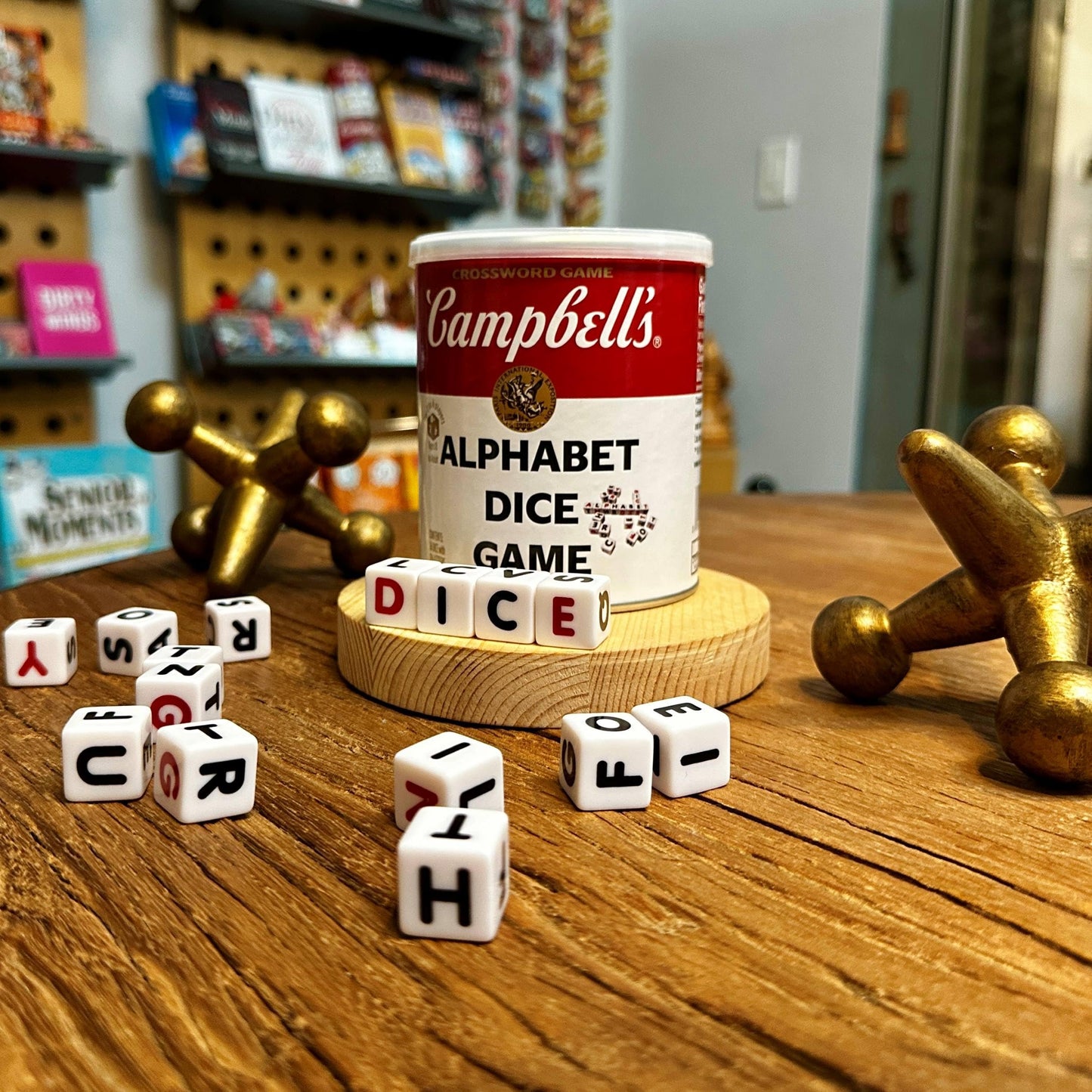 TDC Games Campbell's Alphabet Dice Game, Great for Party Favors, for Travel, Camping Family Game Night, Yard Games for Adults and Family