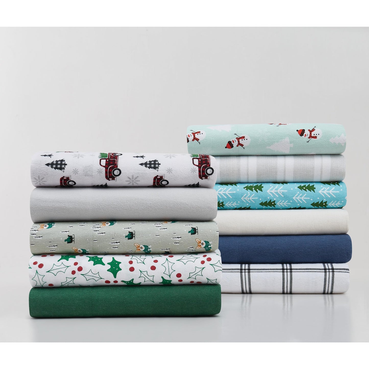 TRULY SOFT Solid Green King Flannel Sheet Set