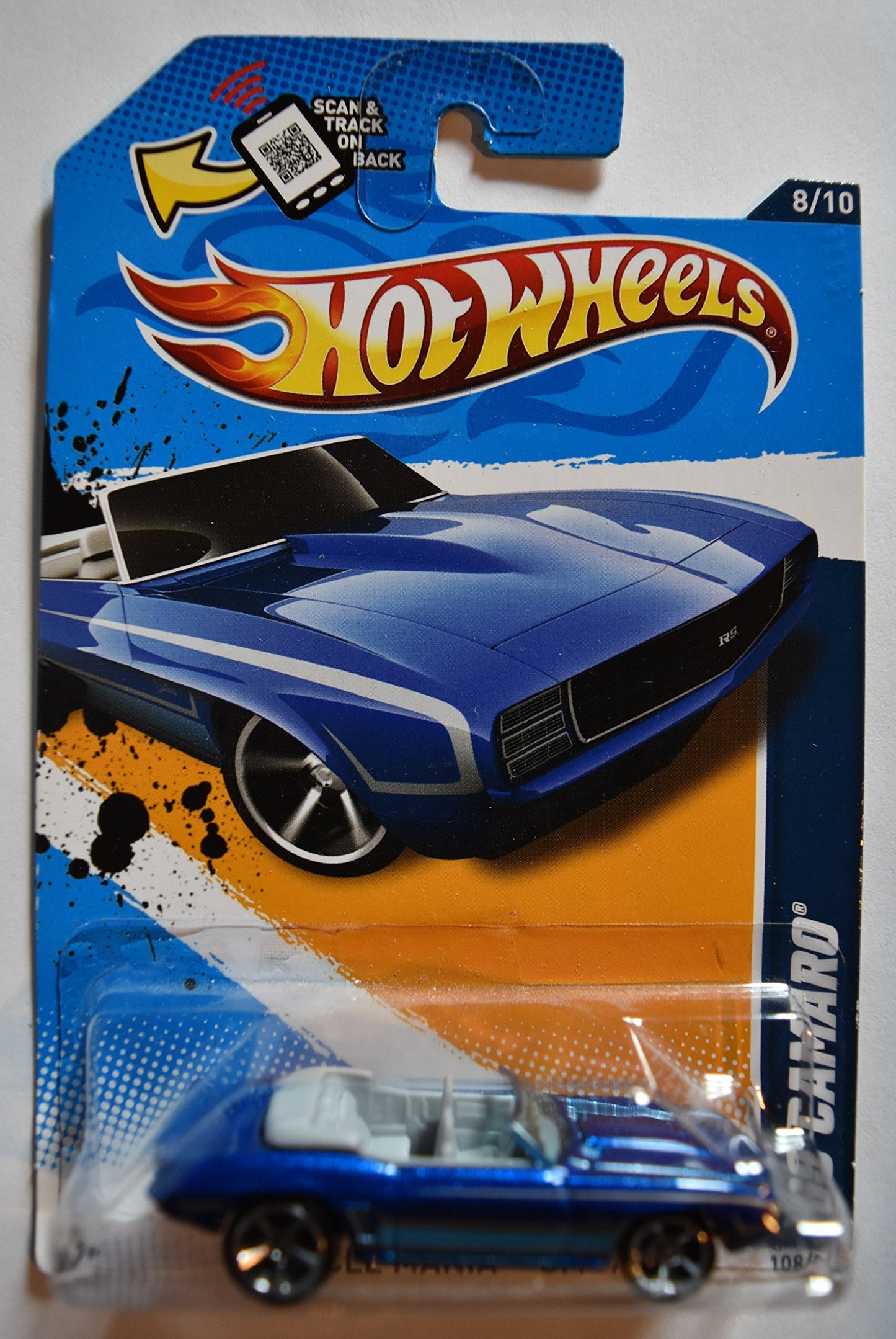 Hot Wheels 2012 MUSCLE MANIA GM BLUE '69 CAMARO 108/247 CONVERTIBLE