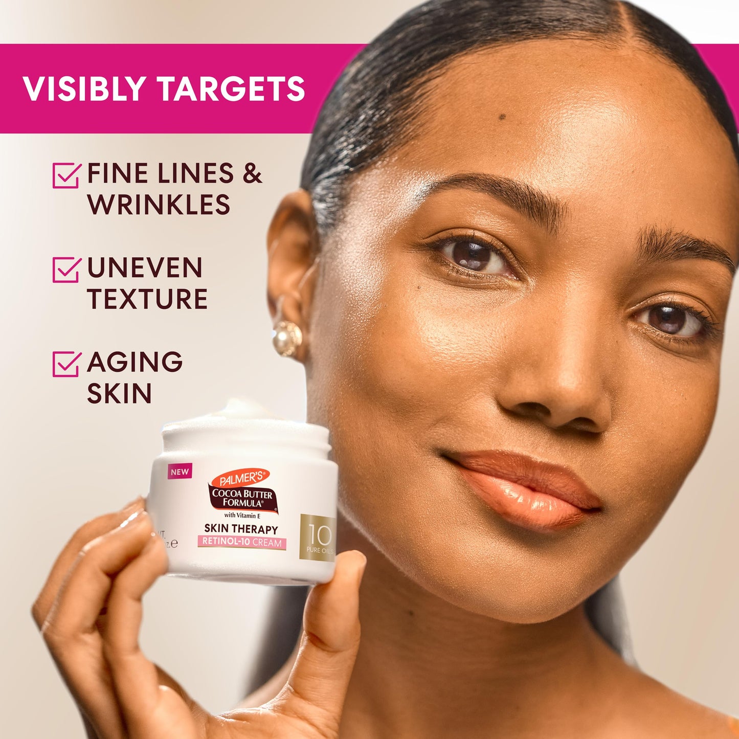 Palmer's Cocoa Butter Formula Face Cream, Skin Therapy Retinol-10 Moisturizer, 2.7 Oz, Vitamin E & Hyaluronic Acid, Helps Reduce Fine Lines & Uneven