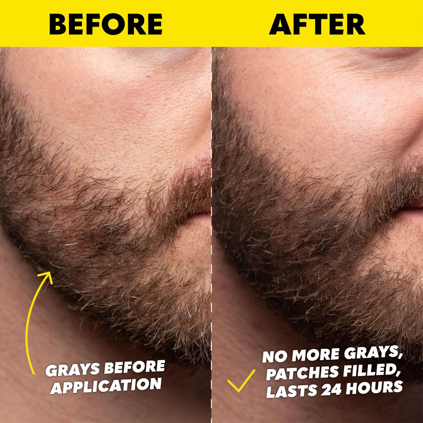 The Beard Club 1 Day Temporary Beard Dye for Men - Black Beard, Mustache & Eyebrow Color for a Fuller, Well-Defined Look, Water & Sweat Resistant, Up