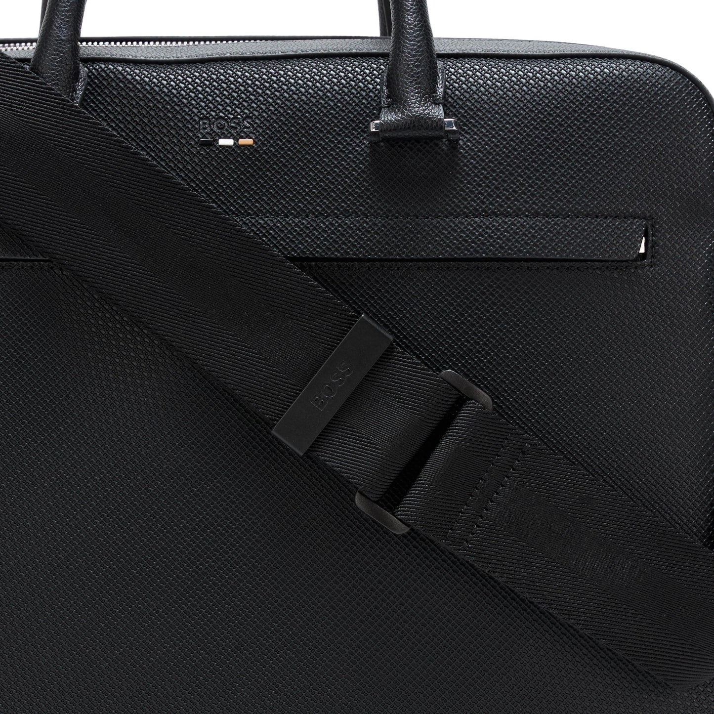 BOSS, Ray Friendly Leather Small Brief Case, Catfish Black, One Size