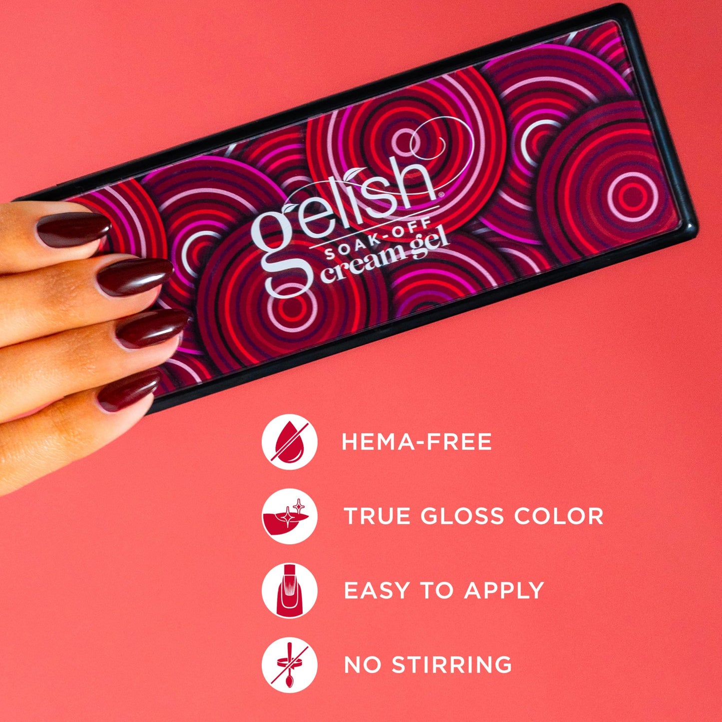 Gelish Cream Gel Soak-Off Solid Gel Polish with Brush - Getting Reddy Palette Beauty & Personal Care Gelish