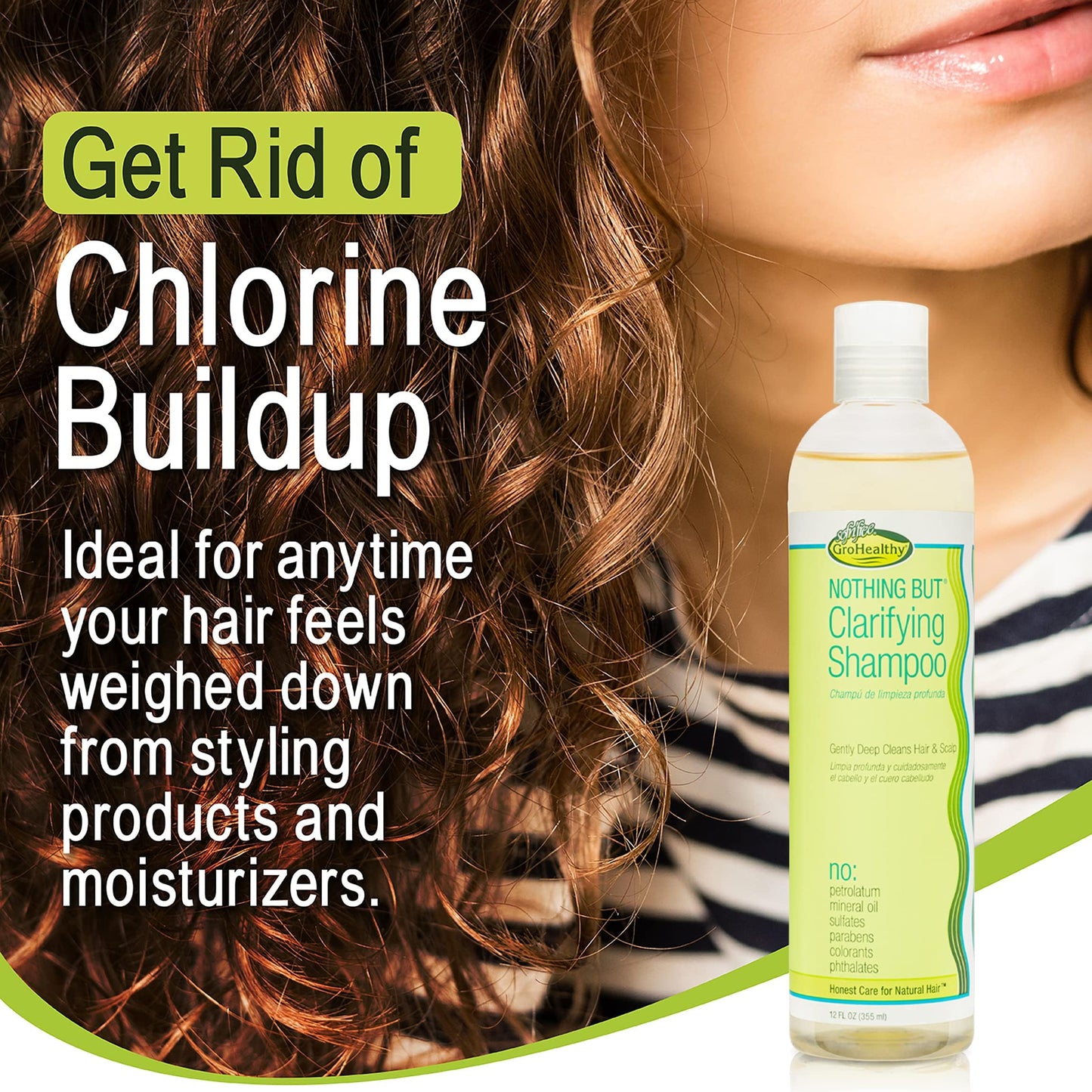 NOTHING BUT Clarifying Shampoo Sulfate-Free Detox for Natural Hair - Hair Shampoo - Removes Buildup - 12oz - Pack of 2
