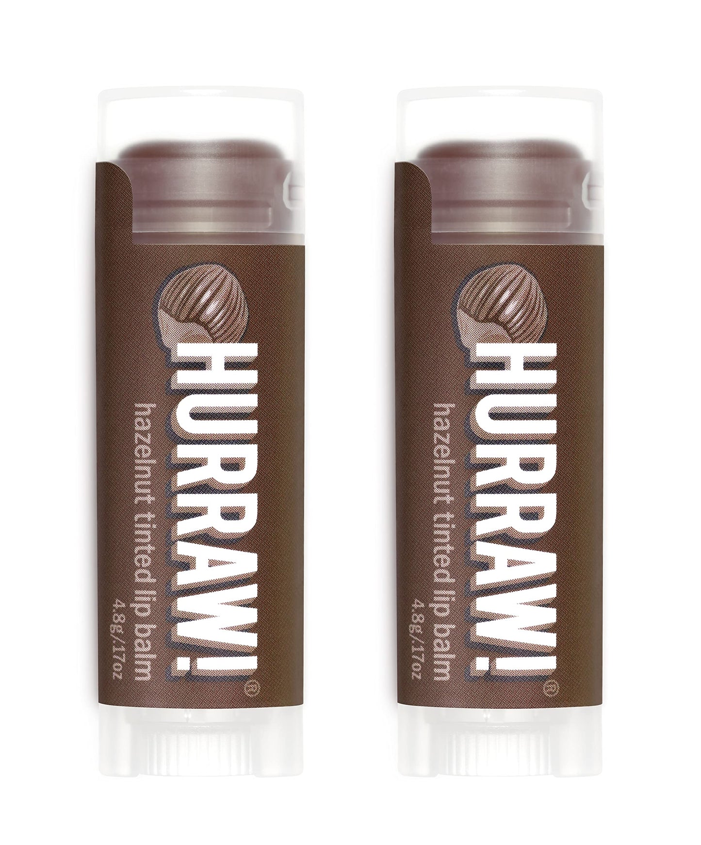 Hurraw! Hazelnut Tinted Lip Balm, 2 Pack: (Sheer Brown Tint) Organic, Certified Vegan, Cruelty and Gluten Free. Non-GMO, 100% Natural Ingredients.