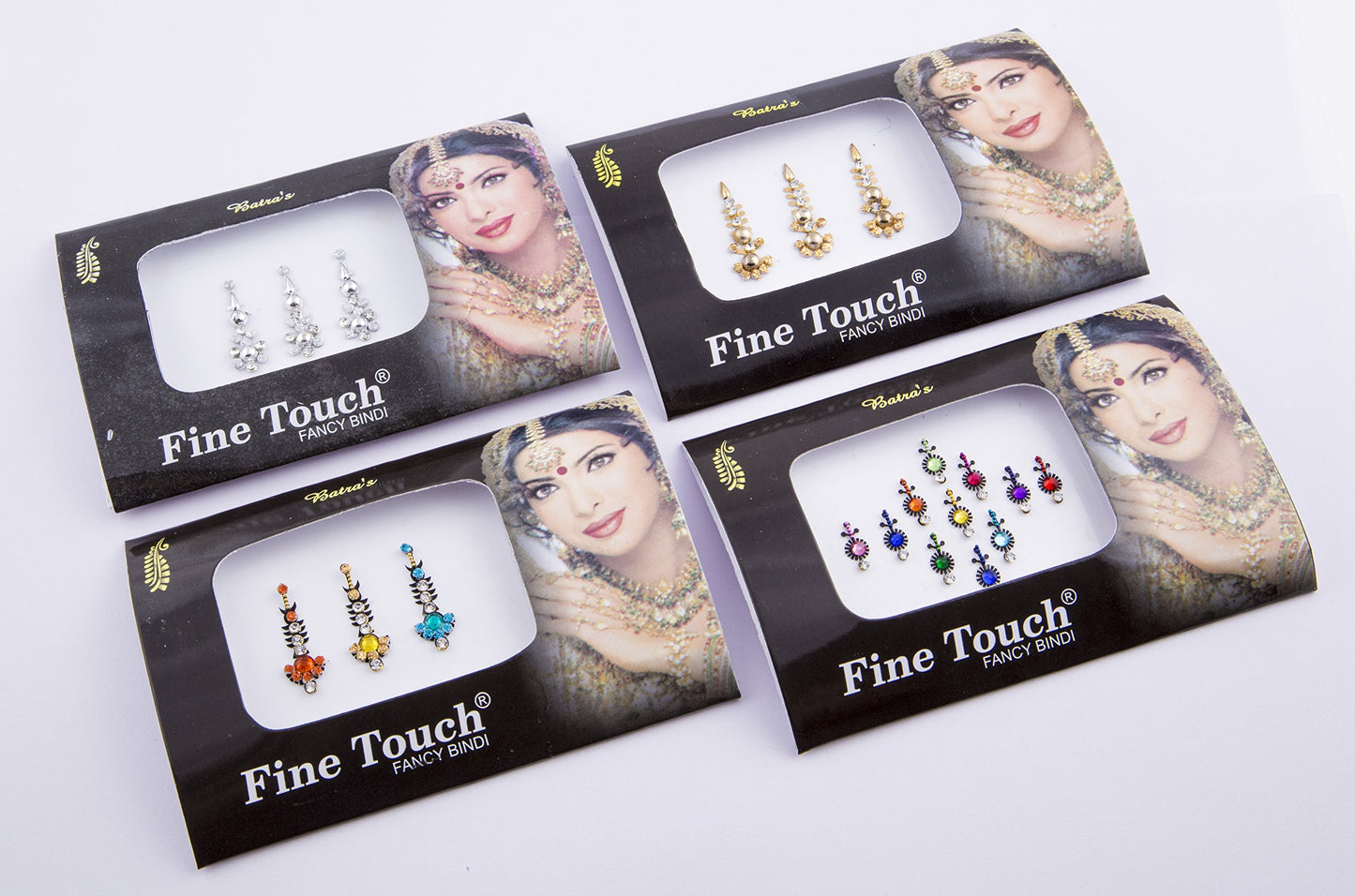 6 Packs- 42 Self-Adhesive Bindis Small to Long Forehead Tika