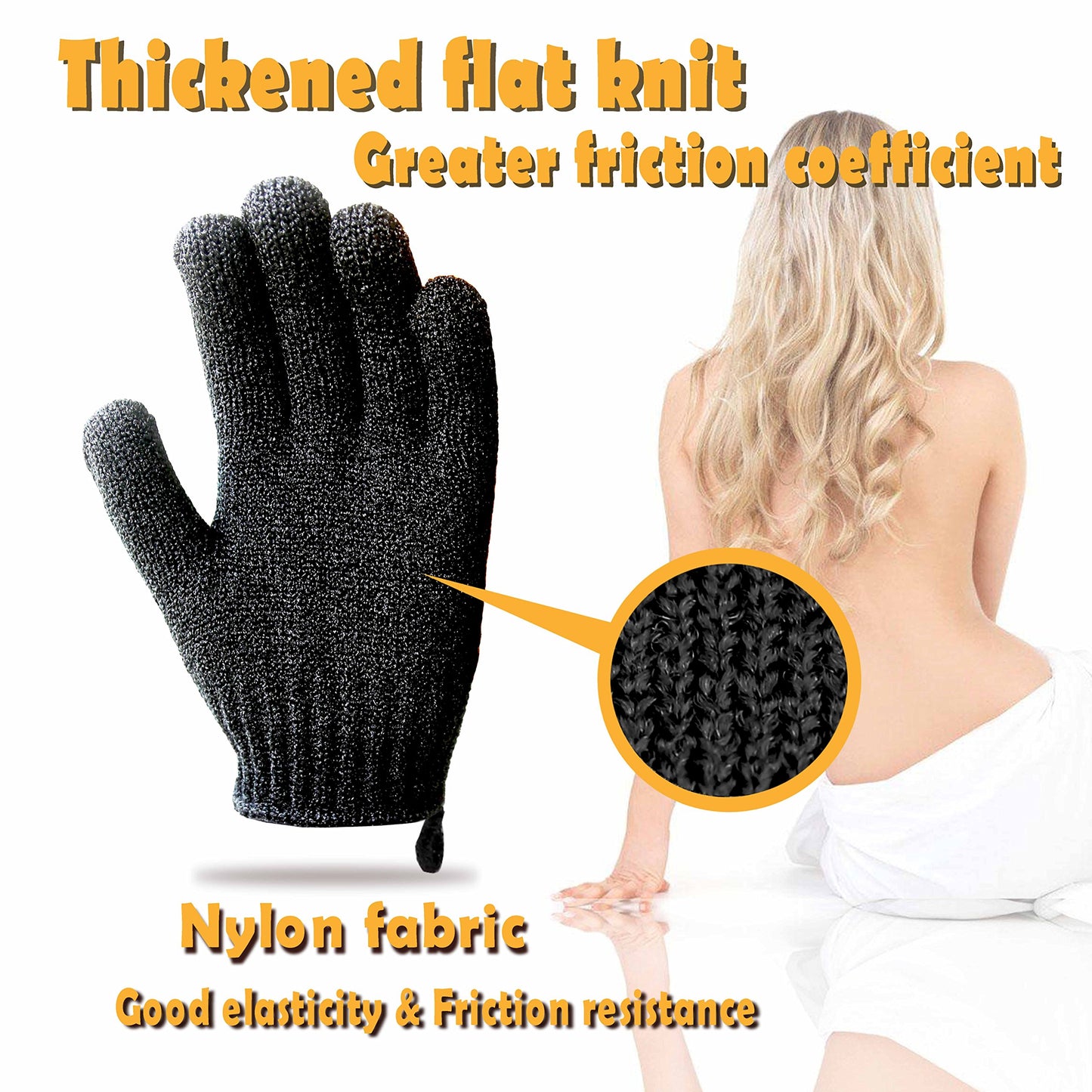 MIG4U Exfoliating Shower Gloves for Bath, Premium Nylon Body Wash Bathing Gloves for Men Women Spa, Massage and Skin Scrub, Dead Skin Remover