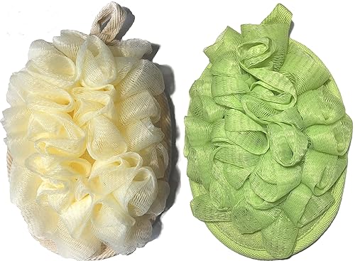 2 PCS Exfoliating Body Spa Bath Mitt for Men & Women - Loofah Sponge Brushes Pouf Bath Mesh Brush - Shower Scrubber Remove Dead Skin 5×7inchs