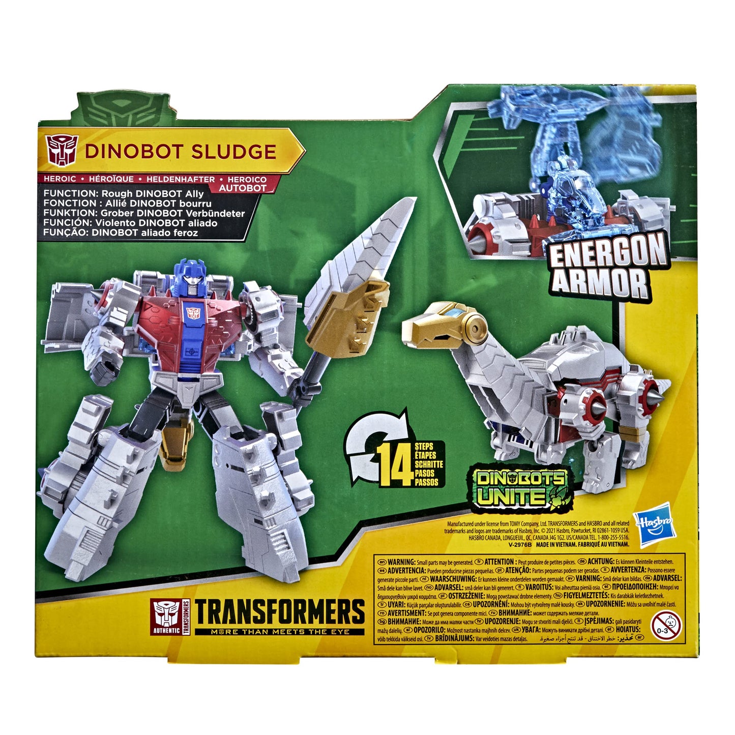 Transformers Toys Bumblebee Cyberverse Adventures Dinobots Unite Ultra Class Dinobot Sludge Figure, Energon Armor, Ages 6 and Up, 6.75-inch