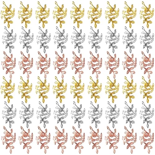 CustomyLife 150pcs Leaf Hair Jewelry for Dreadlock, Non-Faded Metal Braid Hair Beads, Locs Hair Cuff Clip Ring Charm Accessories for Earring Necklace