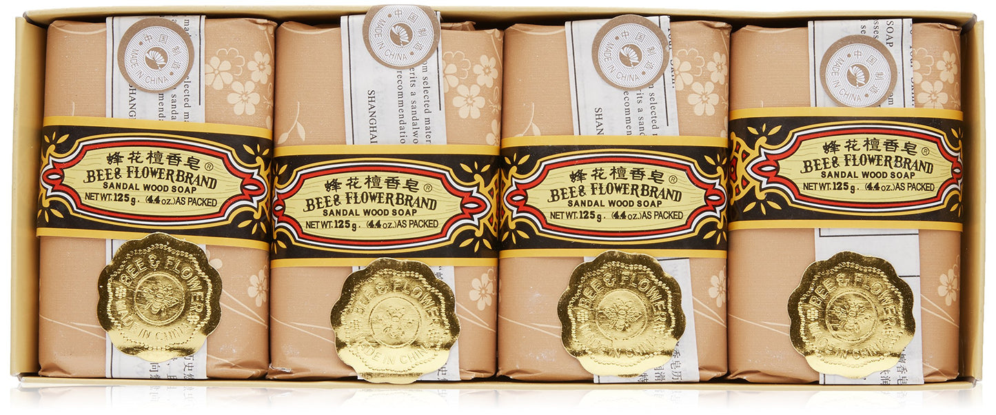 Bee & Flower Sandalwood Soap, 4.4 Oz (Pack of 4)