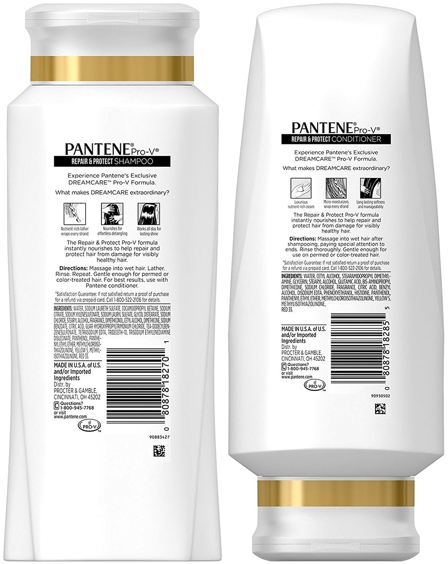 Pantene Pro-V Haircare - Repair & Protect - Dreamcare Shampoo (20.1 FL OZ) & Conditioner (17.7 FL OZ) Set - One Set