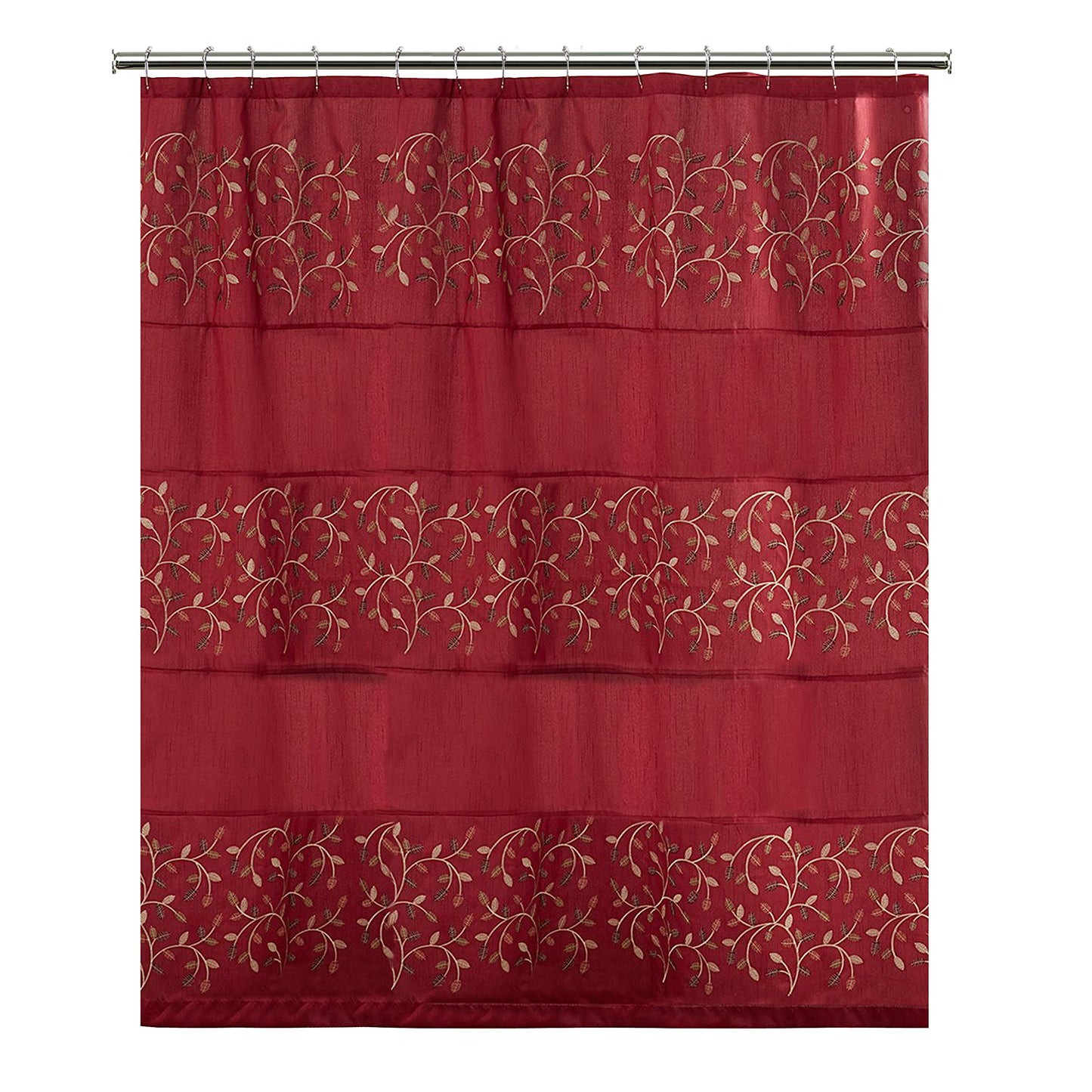 Popular Bath Aubery Shower Curtain, Burgundy 72.00" x 70.00"