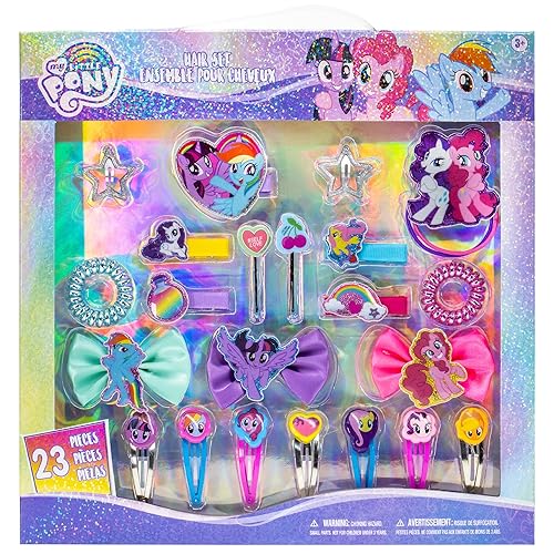My Little Pony - Townley Girl Hair Accessories Kit|Gift Set for Kids Girls|Ages 3+ (22 Pcs) Including Hair Bow, Coils, Hair Clips, Hair Pins and More