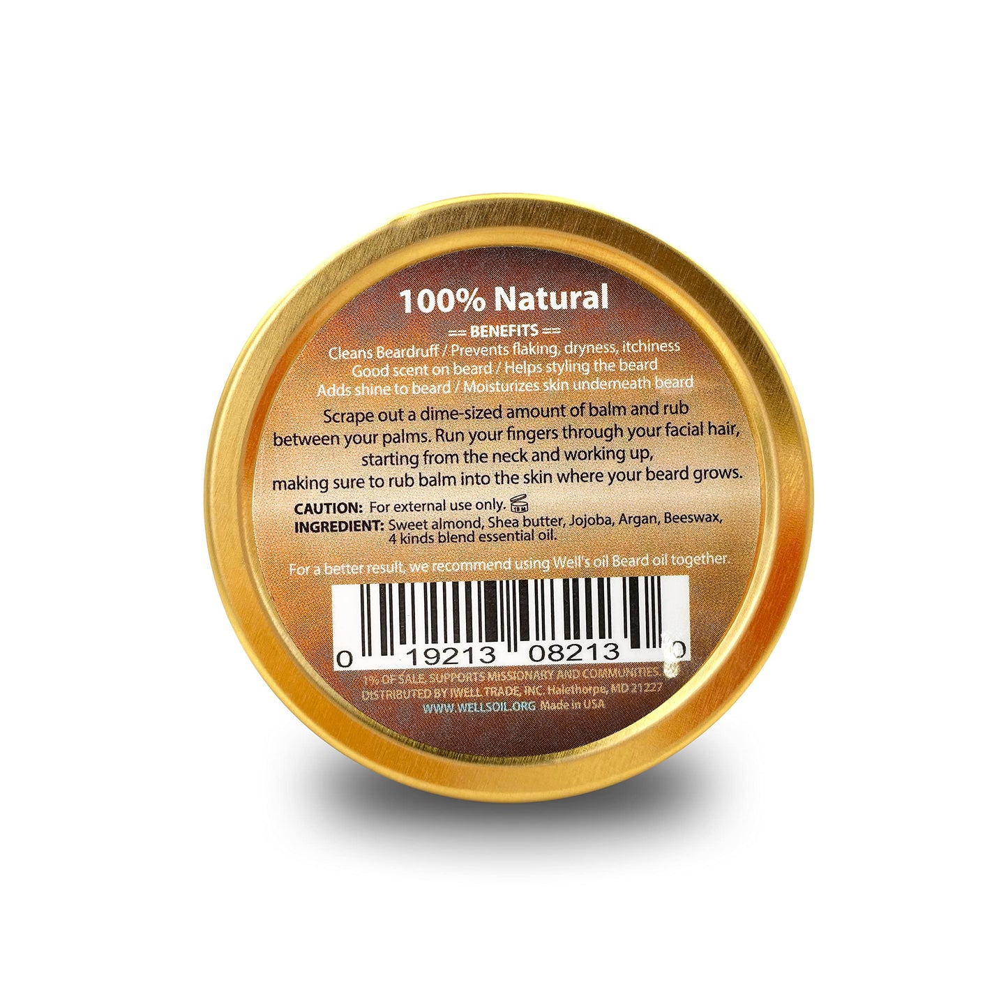 Well's Oil Mega Growth Beard Balm (Original) | 2 fl oz | Beard Styling & Conditioning Balm | With Natural Oils
