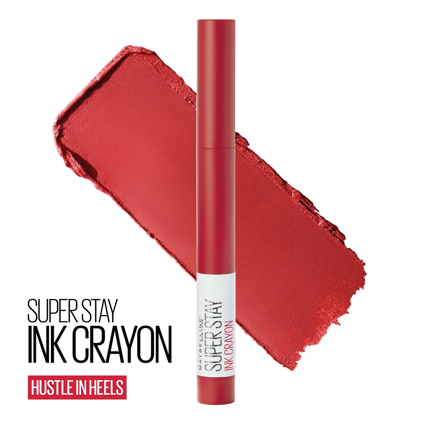 Maybelline Super Stay Ink Crayon Lipstick Makeup, Precision Tip Matte Lip Crayon with Built-in Sharpener, Longwear Up To 8Hrs, Hustle In Heels, Apple