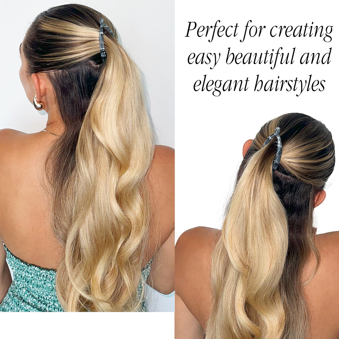 Camila Paris CP3103 French Extra Small Banana Clip Hair Comb for Fine Hair, Classic Banana Clips Hair for Thin Hair Ponytail Holder Interlocking