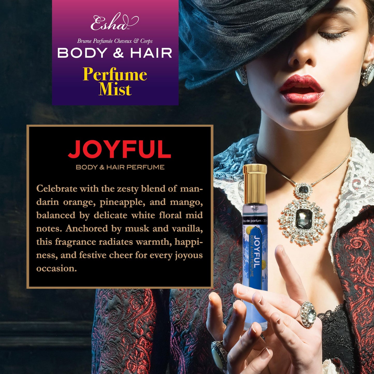 Esha Body & Hair Perfume Mist - Eau de Parfum for Women - Infused with Betaine - (JOYFUL) Beauty & Personal Care Esha