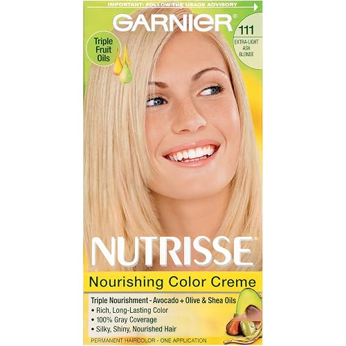 Garnier Nutrisse Nourishing Color Creme, 111 Extra-Light Ash Blonde (White Chocolate) (Packaging May Vary)