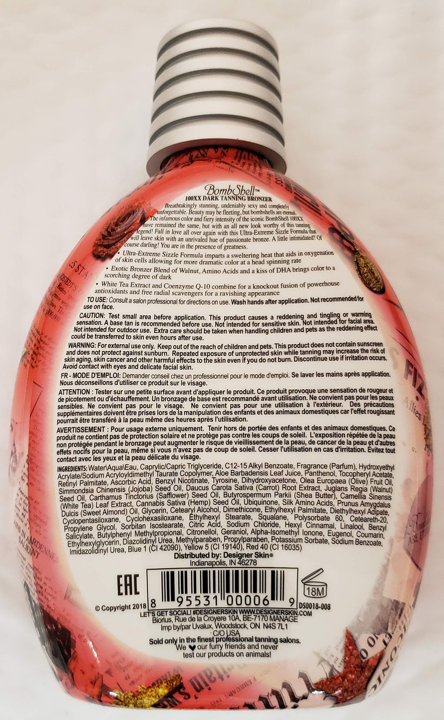 Designer Skin BombShell, 100XXBronzer, 13.5-Ounce Bottle