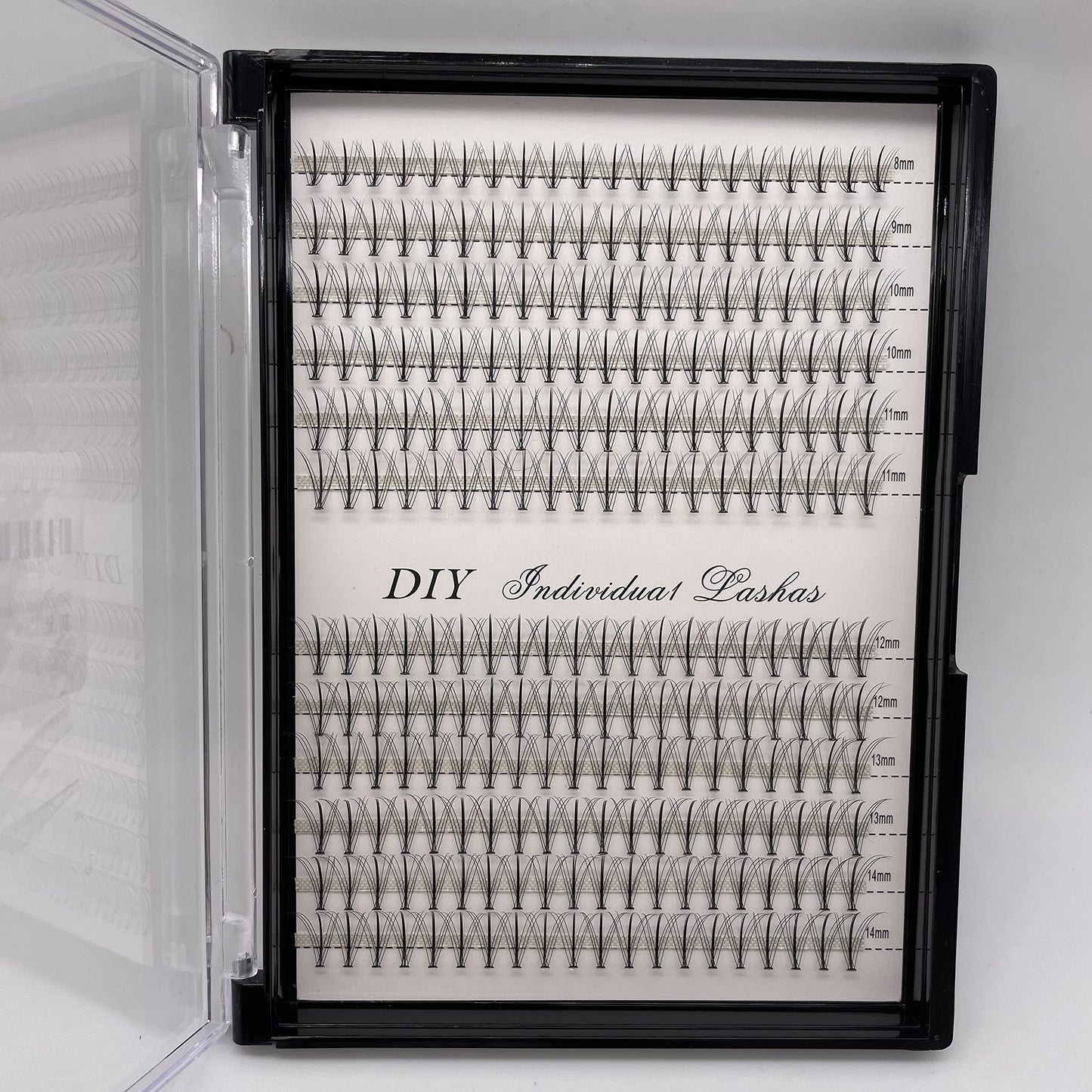 IECILI Individual Lashes Natural Lash Clusters 240pcs 8-14mm Mixed Pack /12 Roots/C Curl /0.07mm Thickness/Faux Mink Diy Lash Extensions (C Curl