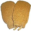 2 Pack (5.1×9.0 inches) Natural Vegetable Fiber Exfoliating Sisal Bath Spa Shower Scrubber Loofah Rub Glove Mitt Mitten - Great for Your Skin Care