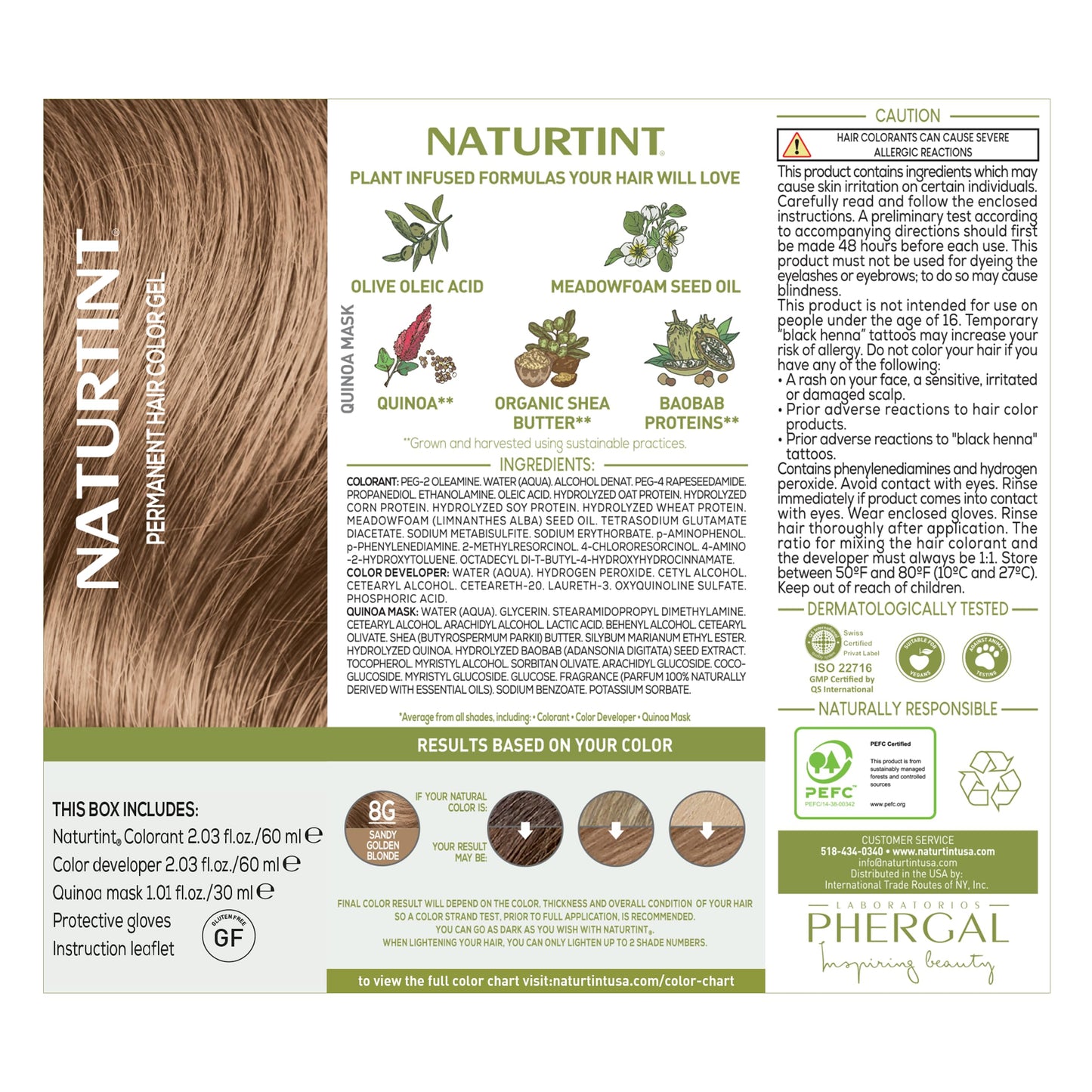 Naturtint 8G Sandy Golden Blonde Permanent Hair Color (Pack of 1), Ammonia Free, Vegan, Cruelty Free, up to 100% Gray Coverage, Long Lasting Results