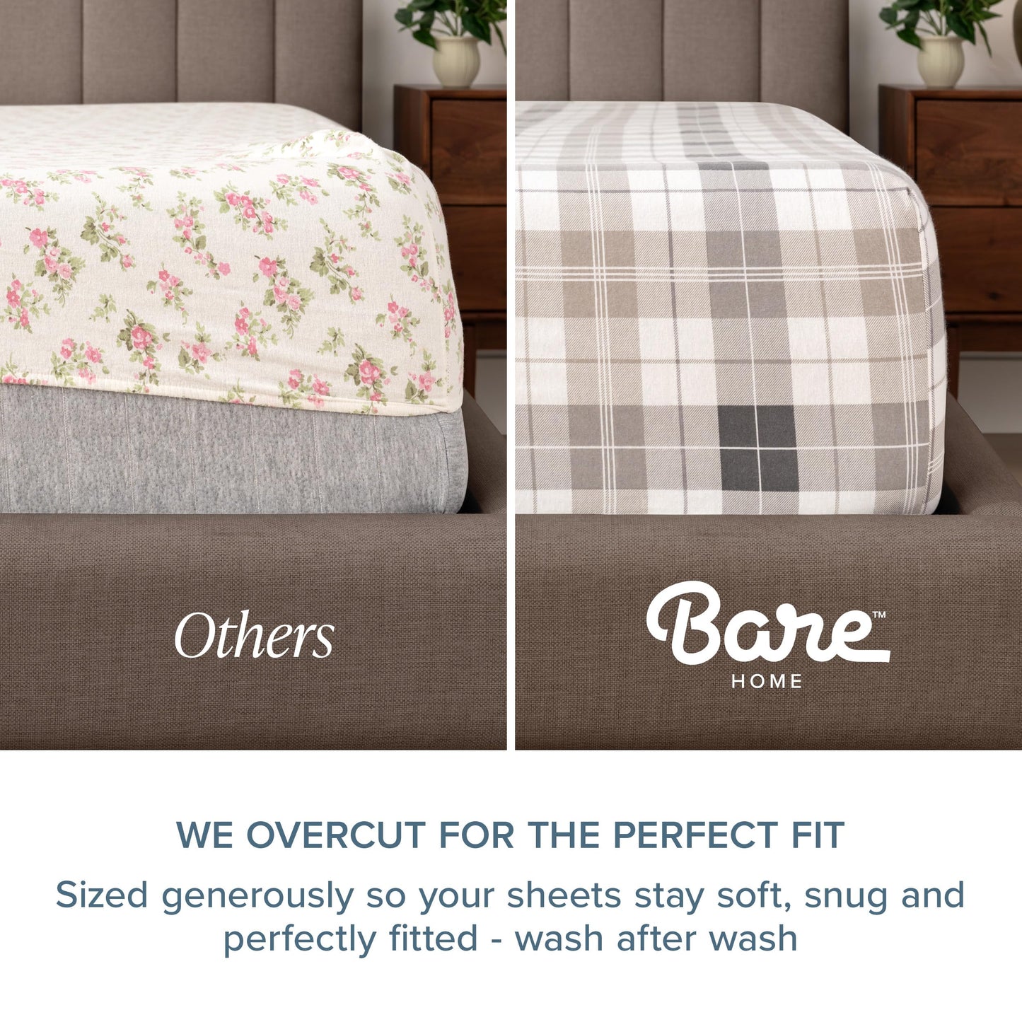 Bare Home Flannel Sheet Set 100% Cotton, Velvety Soft Heavyweight - Double Brushed Flannel - Deep Pocket (Twin XL, Cream)