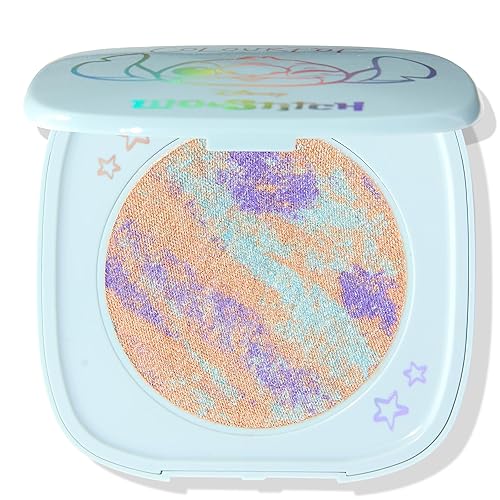 Colourpop x Stitch Ohana Super Shock Powder Highlighter - Limited Edition Tie-Dye Highlighter Makeup for a Luminous Glow - Weightless, Blendable